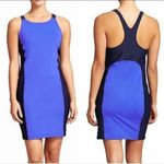Athleta  racerback caspian blue colorblock swim dress size medium Photo 1