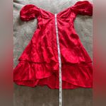 Majorelle  Red Viscose Off Shoulder Silky Printed Mini Dress Women’s Sz S EUC Photo 7