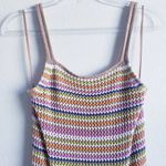 Olive & Oak Pastel Striped Crochet Knit Mini Dress Photo 2