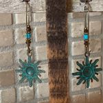 3 for $25 NEW Copper & Turquoise Celestial Sun Earrings Photo 3