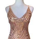 Venus  Rose Gold Sequin Party Dress Mini Length Womens Size XS Photo 4