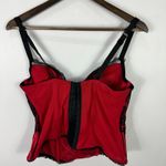 Cacique  Lace Bustier Corset Top 18 20 Red Black Boned Coquette Dark Feminine Photo 6