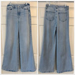 Good American  Good Waist Palazzo Wide Leg Jeans Size 10 Tall Light Wash Photo 2
