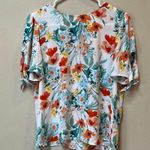 Counterparts 2/$12 Red Poppy Floral Tie Sleeve Spring Blouse Size Small Photo 13