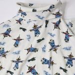 Jason Maxwell VTG Scarecrow Turtleneck Top Sweater White AOP Fall Autumn Halloween Fall Gma‎ M Photo 2