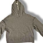 Cynthia Rowley Hoodie Womens Large Gray Pullover Drop Shoulder Ruffle Sweatshirt Photo 0