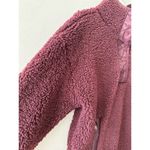 Athleta Sweatshirt Women's Small Maroon Cozy Sherpa Snap Fuzzy Spiced Cabernet Photo 7