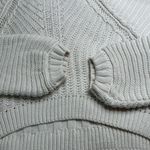 Free People  White Mock Neck Sweater with Balloon Sleeves Photo 5