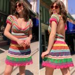 NWT Love the Label Larona Rainbow Crochet‎ Dress Size XS Pink Photo 1