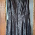 Cache  Gun Metal Grey Shimmer Stretchy Cocktail Evening Gathered Dress M Photo 1