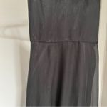 Oasap  Black Chiffon Spaghetti Strap V-Neck Slit Sheer Panel Maxi A-Line Dress Photo 3