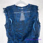 New! AllSaints Hali Tamora Dress Royal Blue Snakeskin Animal Print ruched,‎ 6 Photo 3