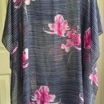 JOULES Rosanna Kimono Cover Up Floral Lux Tunic Navy Pink Sheer Top, One Size Size undefined Photo 5