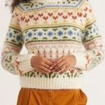 SAMSOE SAMSOE Simones Crew Neck Knit Sweater in Whisper White Large Photo 0