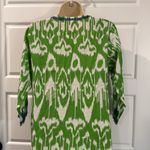 Gretchen Scott Embroidered 3/4 Sleeve Tunic V Neck Dress with pockets Small Green Photo 6