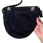Vintage J Renee Black Velvet Purse Embroidered Ornaments Strap Photo 7