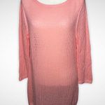 Talbots  open knit cotton tunic sweater Women’s size Large Beachy Vacation Pastel Photo 1