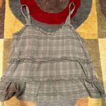 American Eagle Olive Green Plaid Ruffle Loose Tank Top  Size Small Photo 0