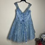 Morilee Madeline Gardner short glitter glam dress prom women's size 24 plus Blue Photo 5
