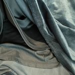 EXPRESS Dress Womens Large Blue Crushed Velvet Surplice Fit & Flare Long Slv Photo 5