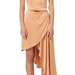 Elliatt Lambent Asymmetric Halter Dress Women's Large Camel Backless NWT Photo 0