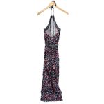 Kingston‎ Gray Jumpsuit Size Medium Floral Print Tie Front Halter NEW Black Photo 3
