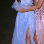 Tulle Evening Gown Blue Size 4 Photo 0
