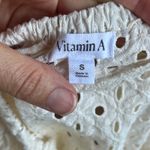 Vitamin A  Women's Cream Eyelet Maxi Cover Up Dress Size S Photo 11