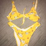 Zaful Yellow Flower Print Bikini Photo 0