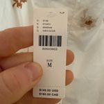 NWT En Saison Square Neck Puff Sleeve Mini Dress White Gold Embroidery Med Photo 9