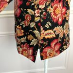 Talbots Women’s Sz 10 Black Orange Red Autumn Floral Button Jacket Blazer Coat Photo 8