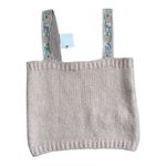 Mango NWT  MNG Knitted Sweater Crop Top with Floral Ribbon Strap | Pink | M Photo 1