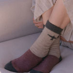 Untouched World Color Block Kite Sock Merino Wool Blend Size L Tan Photo 0