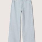 Mango  Cut-Out High-waist Wide Leg Jeans Light Wash Photo 1