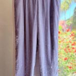 Ann Taylor Crushed Velvet Relaxed Fit Tapered Leg Cropped Pant in Silver Grey size Medium Photo 0