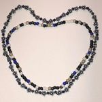 2 Stretchy Boho Glass Beaded Flower AB Beaded Boho Choker Necklaces Blue Photo 0
