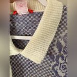 Vintage Halston III Wool Jumper Sweater Purple Wool Blend Front Tie L Italy Blue Size L Photo 11