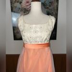 Darling Vintage 1970s Peach Bridesmaid/Prom Gown! White Size 8 Photo 5