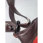 B. MAKOWSKY Purse‎ Crossbody Red Brown Pebbled Leather Shoulder Handbag Buckled Photo 12