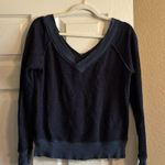 n:philanthropy  // navy vneck plunge distressed mayer sweatshirt pullover Photo 0