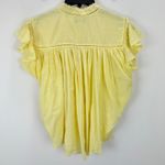 Madewell Shirred Lace Trim Top Blouse Cotton Viscose Iced Lemon Yellow Small NWT Photo 11