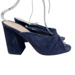 Loeffler Randall Loeffler Randall Laurel Slide Sandals Suede High Block Heel Blue Size US 7.5 Photo 7