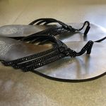 Vince Camuto  Black Rhinestone Thin Strappy Coastal Modest Vacation Resort Fli… Photo 3