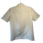 Crās Sadie Suit Jacket Shoulder Pads Short Sleeve Yellow and White Pearl Buttons Size 4 Photo 1