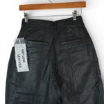 Vtg Together Black Leather Pants Womens 6 High Rise Tapered Leg 90s Minimalist Photo 3