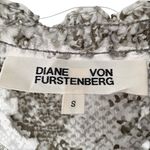 Diane Von Furstenberg  Silk Olive White Shift Shirt Dress size small Photo 1