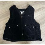 Bryn Connelly Editions Black Velvet Utility Vest 1X Zipper Pockets Photo 0