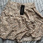 ZARA Brown and White Polka Dot Short Photo 0