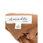 Amable by Mable Tan‎ Rhinestone Mesh Two Piece Skirt Set Party Cocktail Tan Size M Photo 3