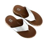 FitFlop  F-Mode FlatForm Toe Post Sandals Silver Sz 6 Boho Chic Coastal Comfort Photo 2